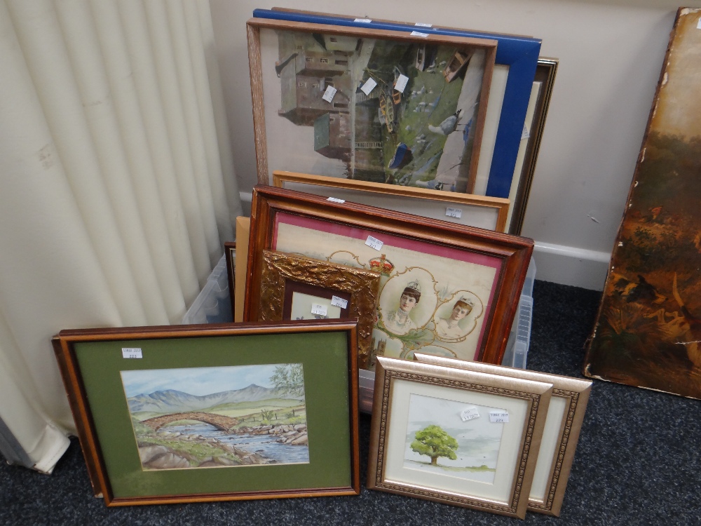 A box of various framed prints and pictures Condition reports provided on request by email for