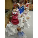 Eleven Royal Doulton various figurines including Princess Diana, Country Rose ETC Condition
