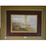 Pair of seascape oiliographs (light affected) in gilt frames