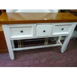 Modern painted and polished console table