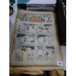 Collection of vintage comics, titled include 'The Butterfly', 'Sparks', 'Chips', 'Puck II', '