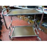 Retro chrome and wooden effect tea trolley