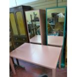 Colourful melamine retail or dressmaker's floor length mirrors in a block format with a similar