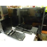 Large screen Toshiba LCD TV and a Panasonic DMR-EX97 Freeview HD recorder E/T