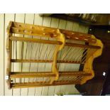 Excellent pine wall hanging plate rack