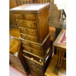 Small multi-drawer compact chest and a yew wood four drawer chest