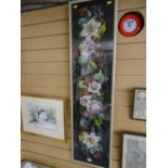 Large attractive floral still life tapestry, 112 x 28 cms