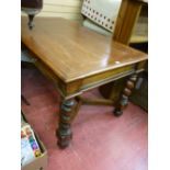 Continental heavy dining table on twist supports with two drawers either end, 94 cms wide, 164 cms