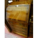 Yew wood four drawer compact writing bureau