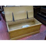 Vintage pine box with iron handles