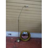 Brass effect reading lamp and a circular bobble convex mirror E/T