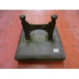 Slate plinth with cast metal boot scraper