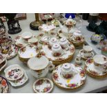 Forty plus pieces of Royal Albert 'Old Country Roses' teaware including teapot