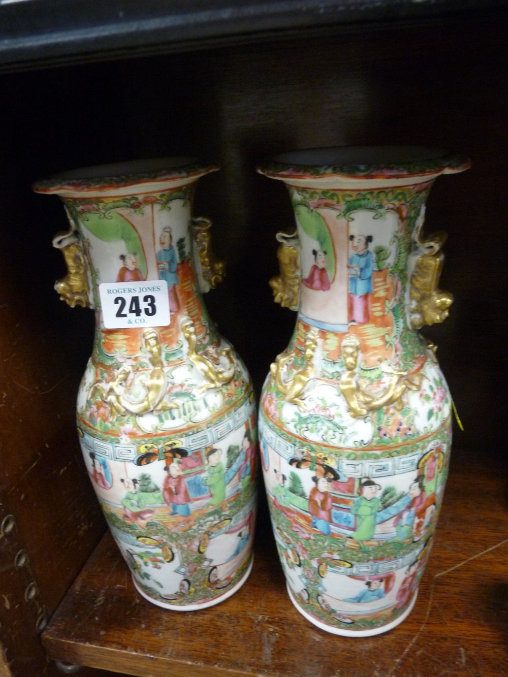 Pair of Famille vert Oriental vases