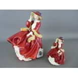 Two Royal Doulton figurines 'Top o' the Hill' HN1834 and the same but smaller HN3499