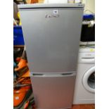 LEC upright compact silver finished fridge freezer E/T