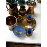 Selection of vintage copper lustre ware
