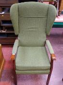 Wooden framed wingback easy chair