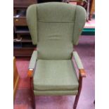 Wooden framed wingback easy chair