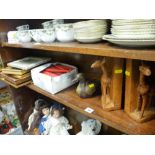 Parcel of picture frames, large quantity of long candles, treen ware