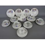 Early 20th Century child's nineteen piece teaset including teapot depicting youngsters having fun in