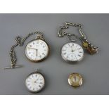 Four lady's and gent's watches including a nine carat gold lady's wristwatch (no strap), a silver