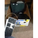 Home Office paper shredder and two computer keyboards