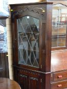 Leaded glass priory style corner cupboard