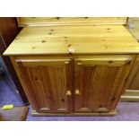 Pine two door compact sideboard