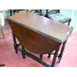 Barley twist gate leg drop leaf dining table