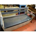 Plastic garden bench with storage facility