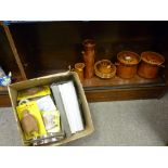 Parcel of Saxony Elgreave cookware and a box of packaged coasters etc