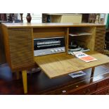 Mid Century teak encased Alba stereo radiogram with built-in turntable