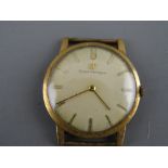 Vintage nine carat gold cased Girard Perregaux wristwatch (no strap), the dial with baton markers,