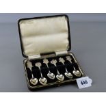 Cased set of silver crest top collector's spoons, the crest for Welsh towns and cities