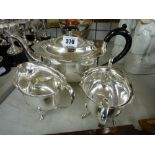 Attractive three piece electroplate tea service