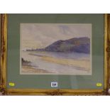 Watercolour - Barmouth from the Estuary, signed with initials 'N C' and dated 1926, 23 x 34 cms