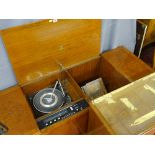 Vintage walnut radiogram by Dynatron with Garrard model 40B turntable with incorporated speakers