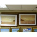 Pair of modern furnishing prints - coastal scenes