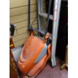 Flymo electric mower and an extending aluminium ladder