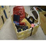 Box of handbags and purses