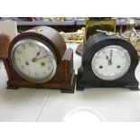 Two polished mantel clocks, one by Smiths the other by Enfield