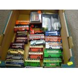 Box of loose and bubble packed diecast model buses