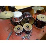 Peavey International series drum kit with Hohner and other cymbals on stands