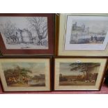 Hunting scene prints - 'Shooters Going Out in the Morning' and 'Stag Hunting II', Conwy Tubular