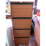 Modern wood effect four drawer filing cabinet