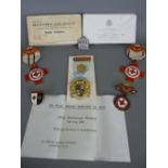 WVS silver defence badge, four British Red Cross badges and medals and a circa mid 1960s Royal