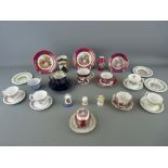Quantity of cabinet cups and collectables in Dresden and Derby styles with Limoges, Royal Doulton,