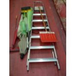 Good modern lightweight stepladder and parcel of household items including gas fire (for scrap) etc