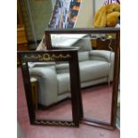 Two excellent bevelled glass ornate wall mirrors, one with garland decoration